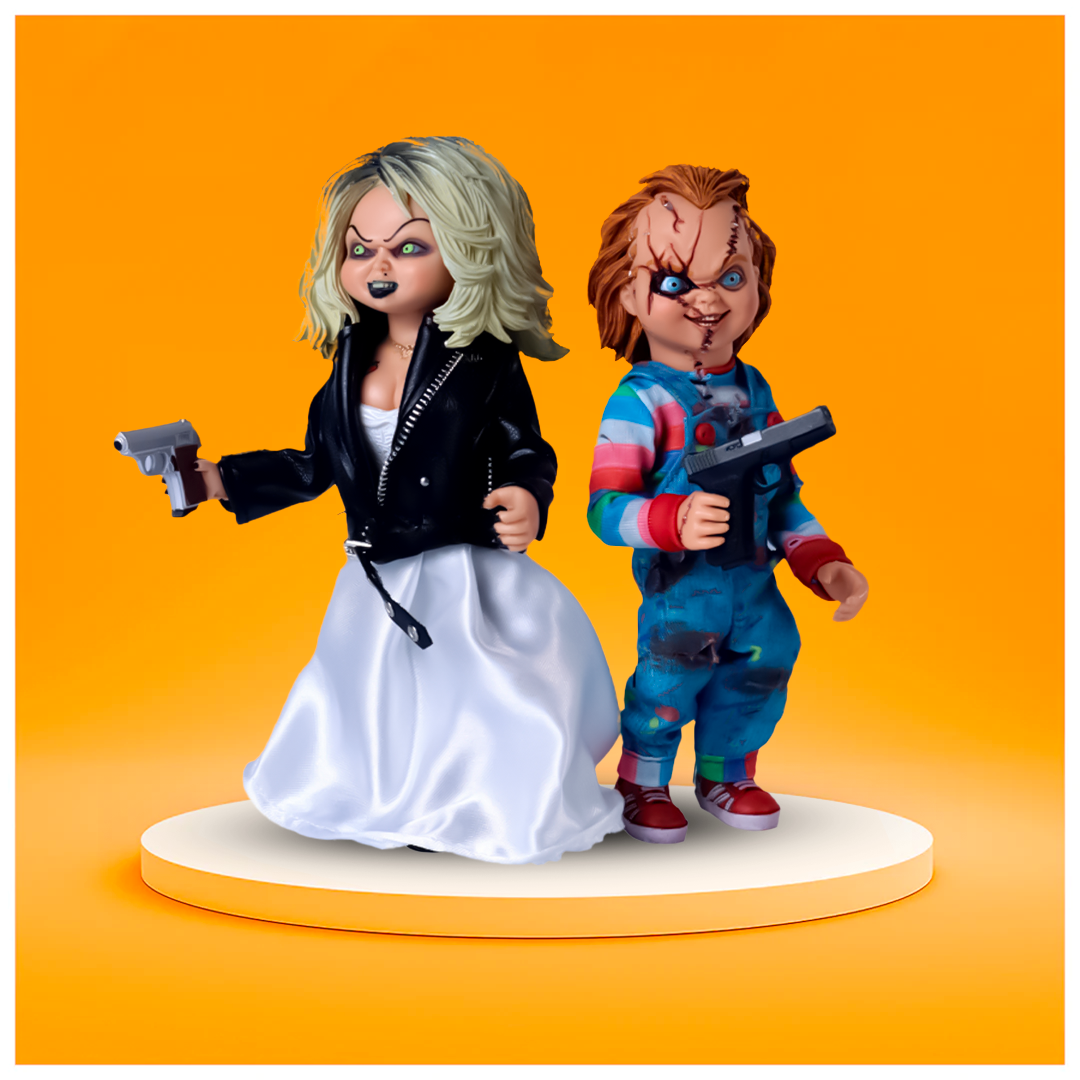 Bonecos Filme A Noiva de Chucky Tiffany e Chuky Neca