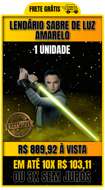 Sabre de Luz Amarelo- EDIÇÃO LIMITADA (1 UNIDADE)
